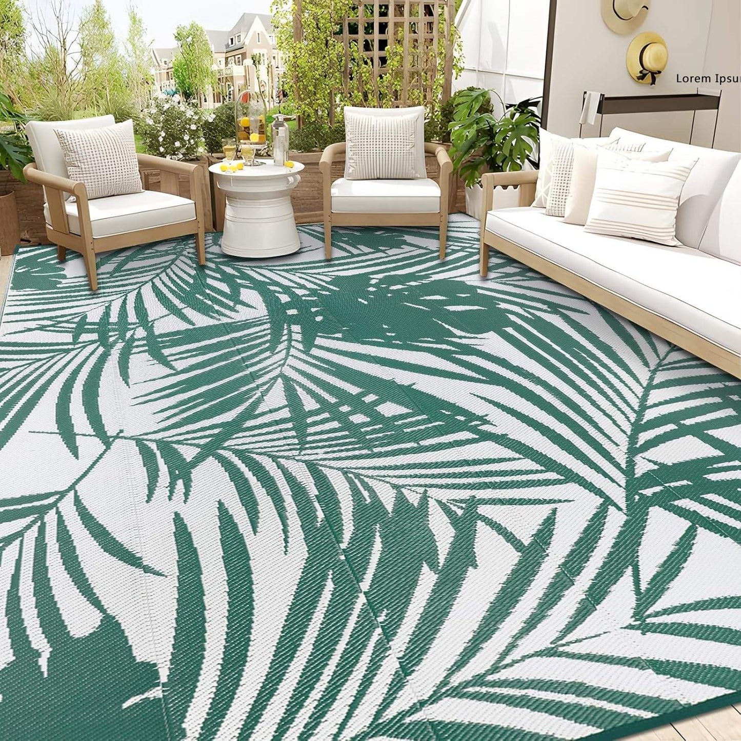 Custom Logo Stone Bath Mat PP Materials Stain Resistant Outdoor Plastic Straw Rug Indoor Patio Outdoor Volleyball Courts Carpet