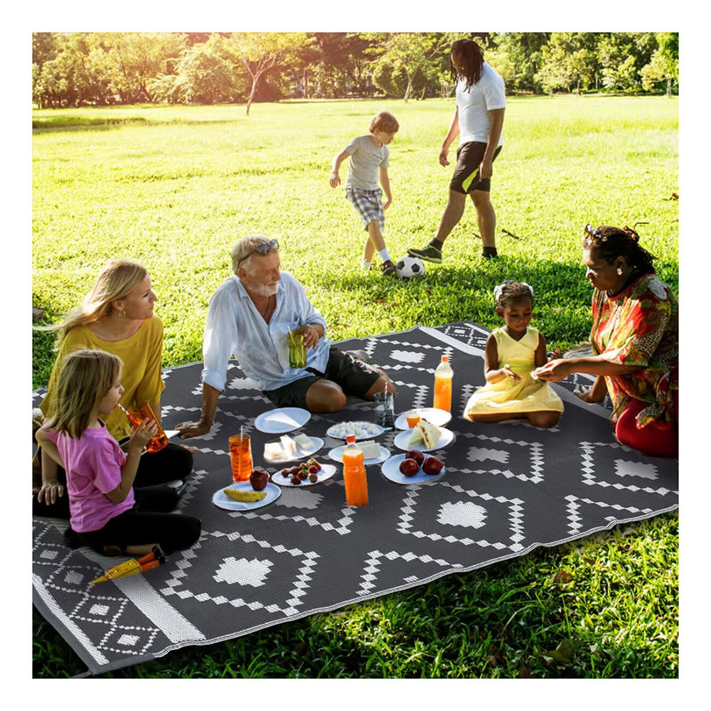 Custom Szie Camping Sleeping Mat Polypropylene Foldable Outdoor Rug Waterproof Patio RV Picnic Camping Outdoor Woven Carpet