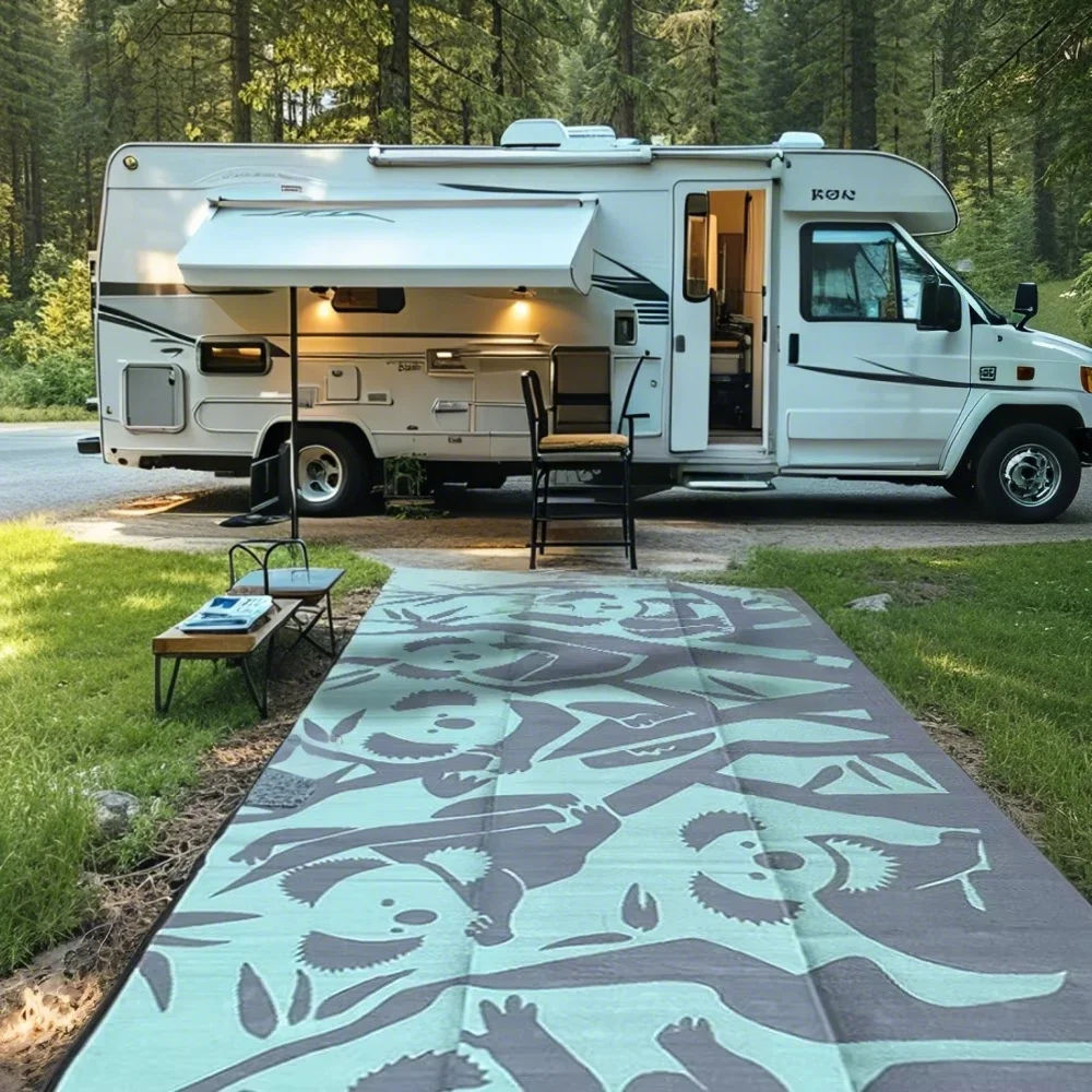 Manufacturer Summer Mat PP Materials Durable Mildew Proof Outdoor Plastic Straw Rug RV caravan Outdoor Woven Carpet Waterproof