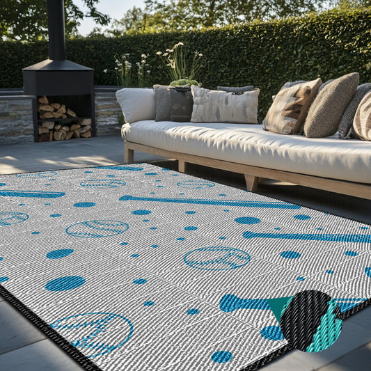 Custom Pattern/Logo/Size Polypropylene Outdoor Washable Reversible Outdoor Mat Custom Patio RV Camping Outdoor Carpet