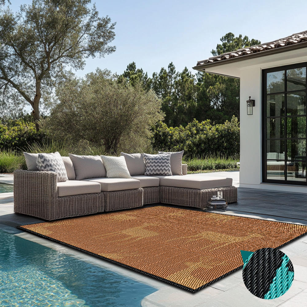 Custom Pattern Baby Play Mat Polypropylene Easy to Clean Outdoor Plastic Straw Rug Beach Outdoor Volleyball Courts Carpet