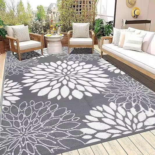 Custom Logo Stone Bath Mat Polypropylene UV-resistant Outdoor Runner Rugs Patio RV Camping Outdoor Carpet Rug Pet Travel Mat