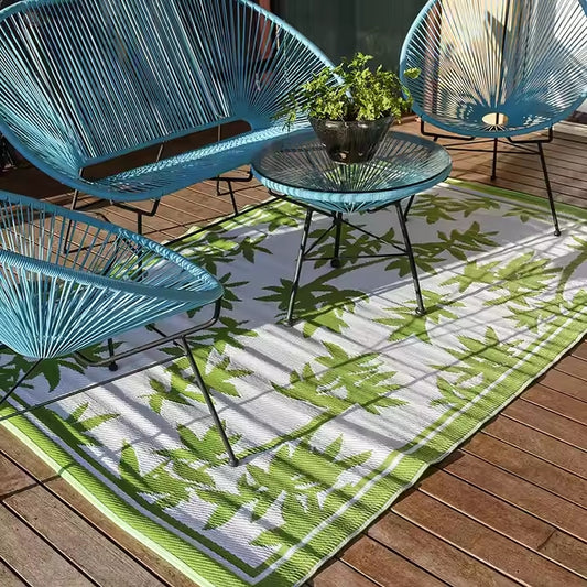 Custom Pattern Camping Mat PP Materials Pet-friendly Plastic Floor Mats for Home Patio RV Camping Outdoor Carpet Rug