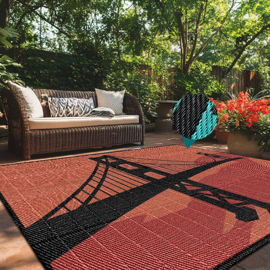 Manufacturer Custom Pattern Patio Kid Play Mat Polypropylene Eco-friendly RV Outdoor Rug Garden Courtyard Camping Outdoor Carpet