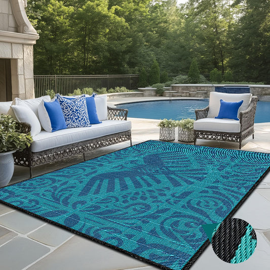 Custom Pattern/Logo/Size Polypropylene Outdoor Rug Easy to Clean Outdoor Mat Custom Patio RV Camping Outdoor Carpet
