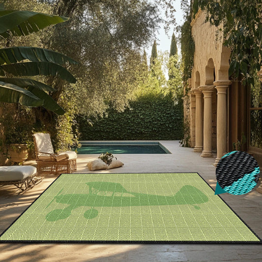 Custom Pattern Plastic Table Mats Stain Resistant Foldable Patio RV Camping Outdoor Woven Carpet Rugs