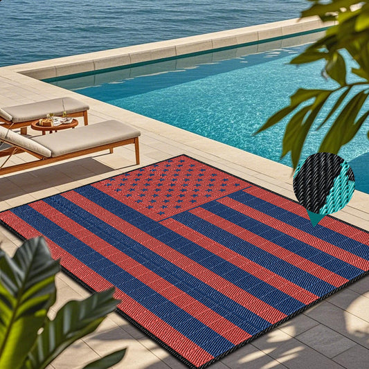 Hot Sale Outdoor Carpet Waterproof Polypropylene pp Pvc Balcony Poolside Garden Courtyard Deck Floor Mat Camping RV Patio