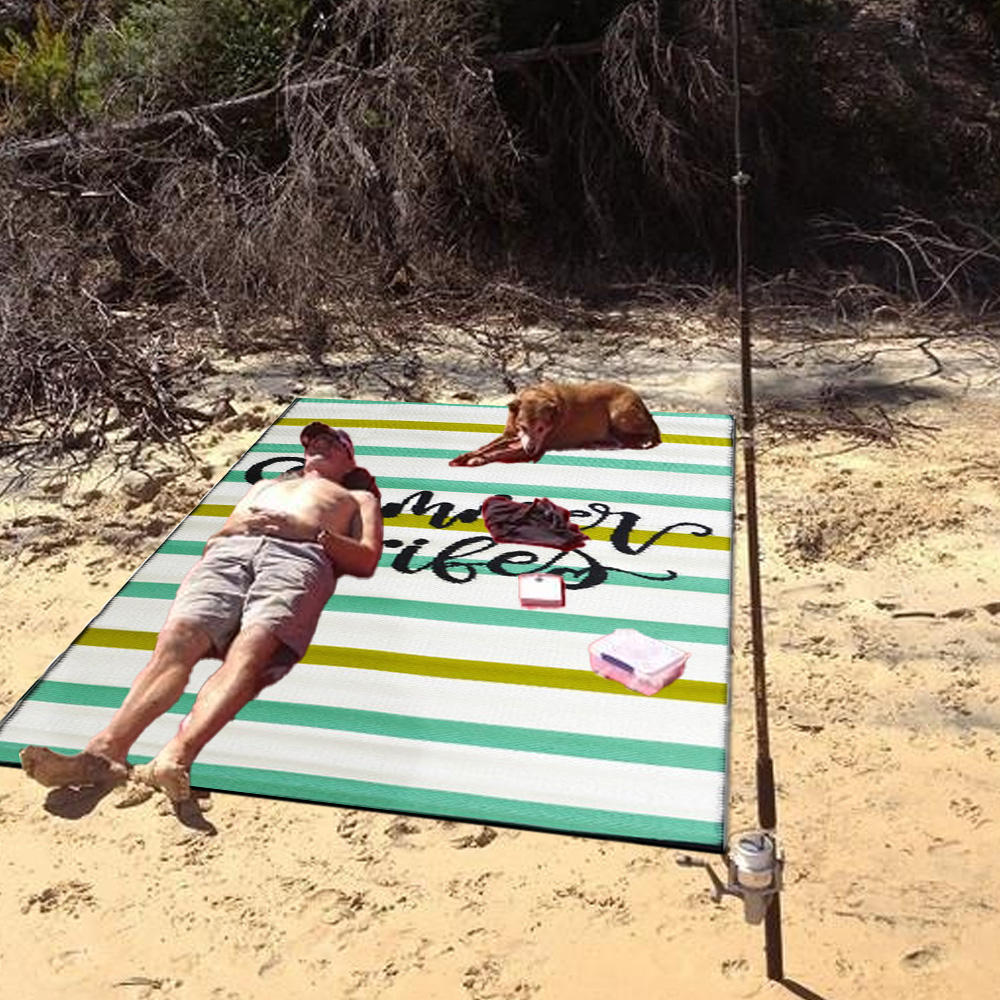 Hot Sale Outdoor Mat Custom Polypropylene Resists Fading Pet-friendly Mildew Proof Outdoor Carpet Rug Beach Outdoor Woven Carpet