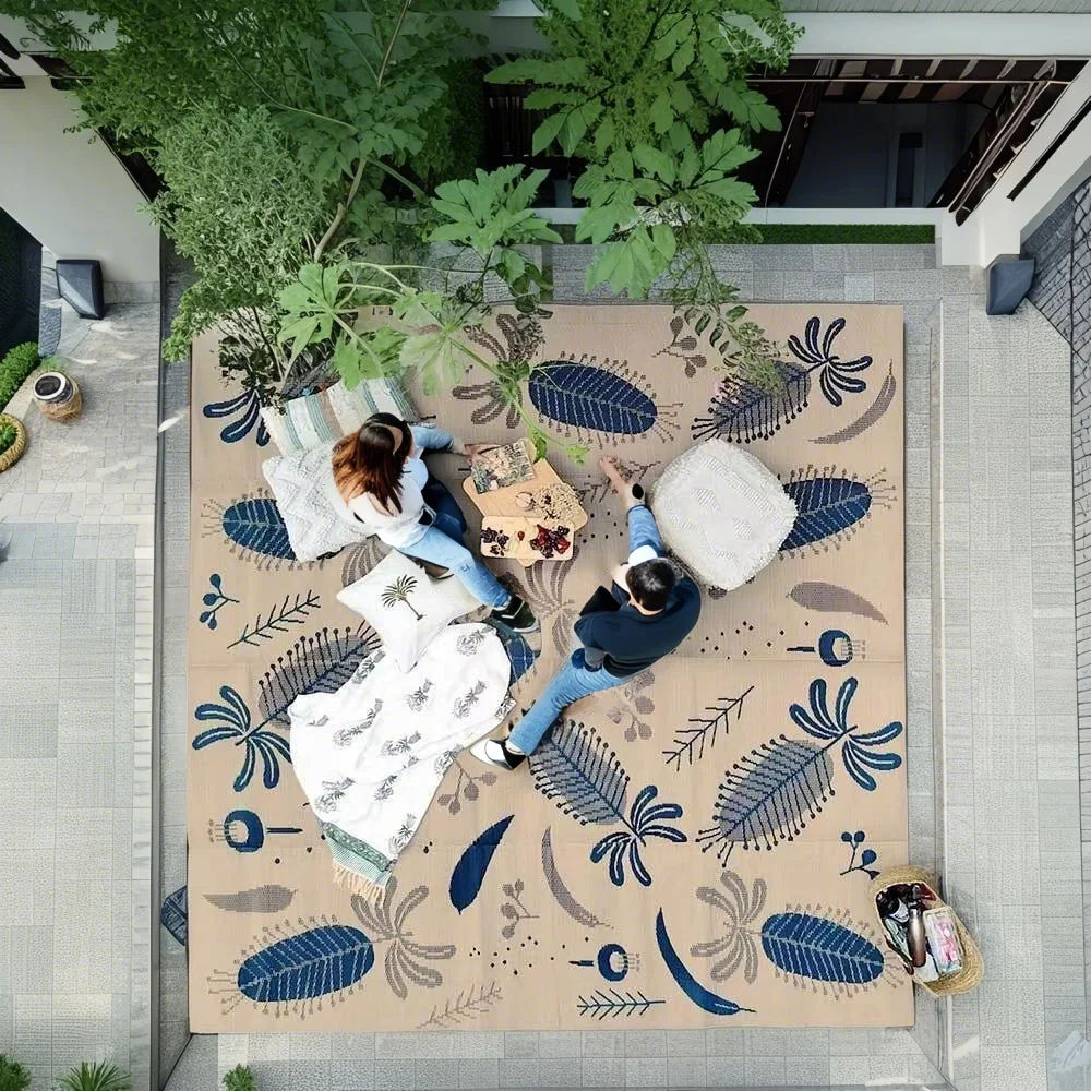 Portable Outdoor Mat Custom pp Materials Durable Weather-resistant Resists Fading Outdoor Carpet Rug Camping Picnic Blanket