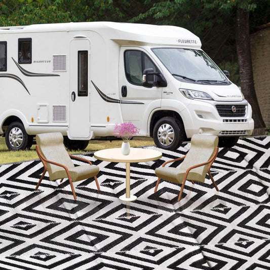 Wholesale RV Outdoor Rugs Reversible pp Materials Easy to Clean Waterproof Outdoor Mats Carpet Patio Camping Outdoor Carpet