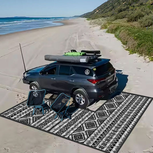 New Design L Shaped RV Outdoor Mat Polypropylene Reversible Pet-friendly Outdoor Rug Sand-Proof Caravan Camping Outdoor Carpet