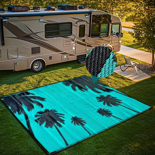 Environmentally Camping Mat pp Materials Durable Resists Fading Uv-resistant Plastic Mat caravan Camping Outdoor Woven Carpet