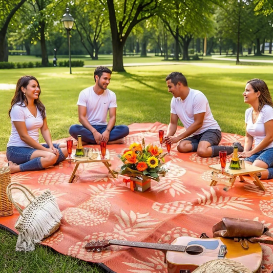 Portable Summer Mat pp Materials Durable Resists Fading Uv-resistant Plastic Carpet Mat Camping Outdoor Carpet Waterproof