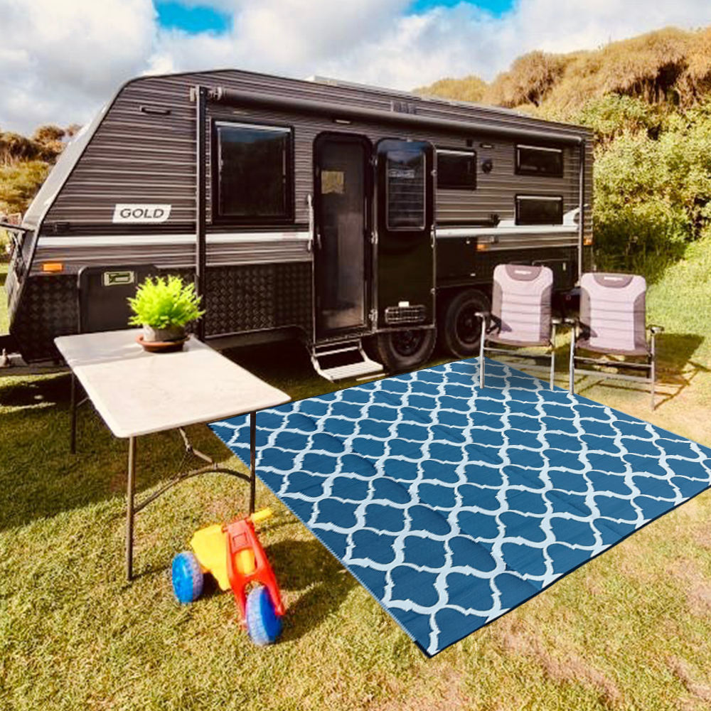 Portable Rv Mat PP Materials Non-Slip Pet-friendly Mildew Proof Recycled Plastic Mat caravan Poolside Outdoor Woven Carpet