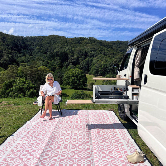 Customized Outdoor Mat Custom pp Materials Non-slip Easy to Maintain Foldable Outdoor Rug Waterproof Rv caravan Outdoor Carpet